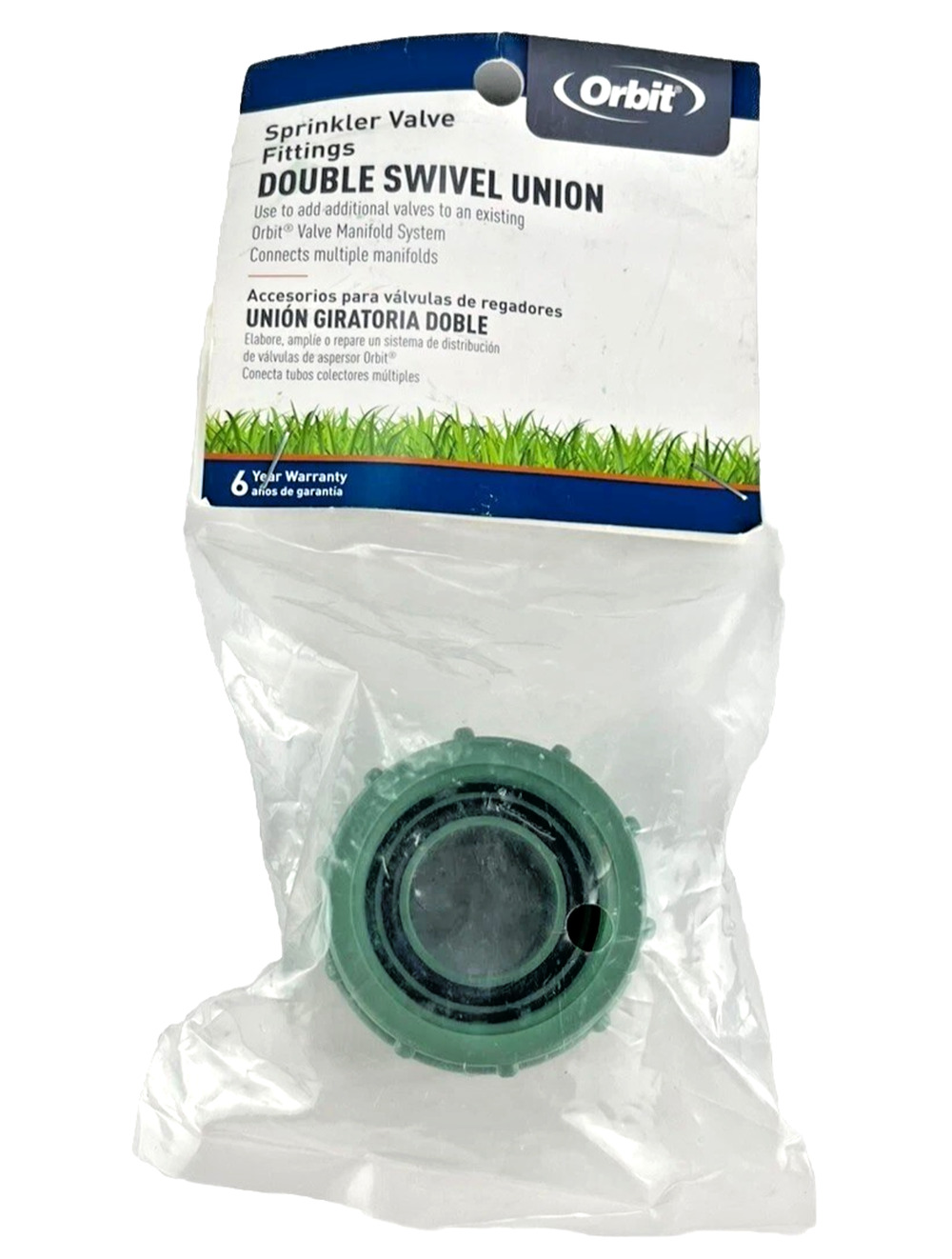 Orbit 57184 Double Swivel Union Coupler Valve Heavy Duty Connector Adapter Green